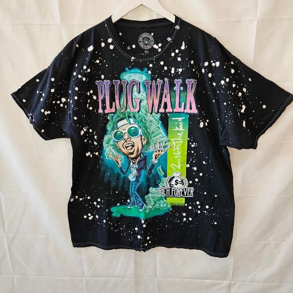 Rich Forever Music Plug Walk Graphic Music Black Tee Size XXL - Picture 1 of 6